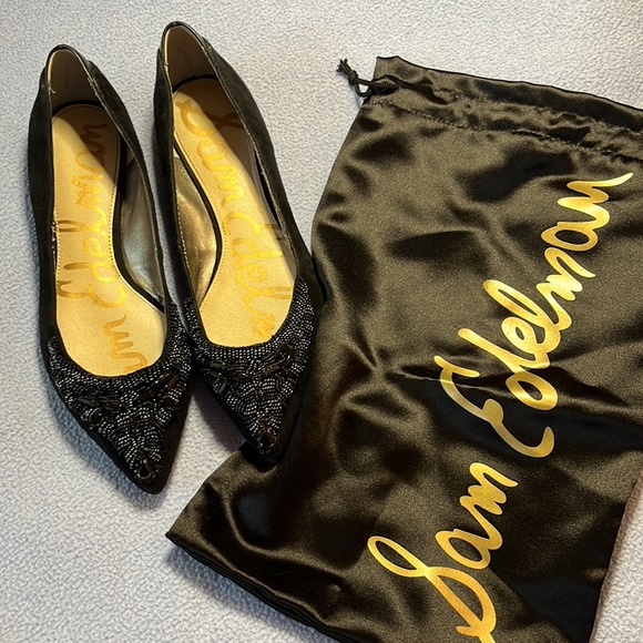 Black Sam Edelman beaded flats size 6 - Picture 2 of 6